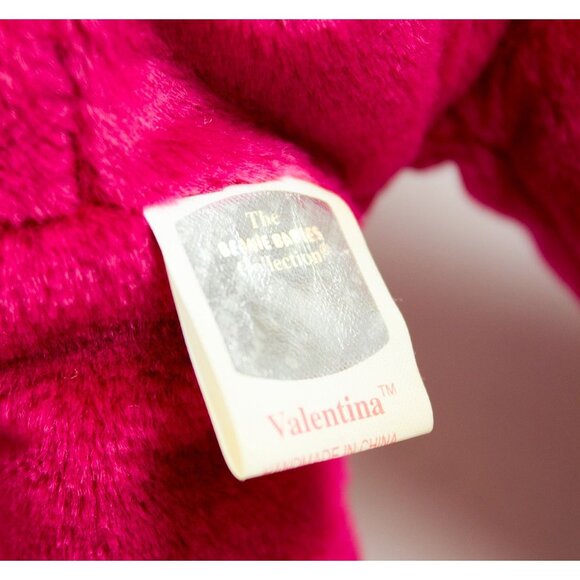 Ty Valentina Hot Pink Bear 1999 Beanie Baby with Tags Plush Bean Bag Toy - Picture 5 of 7